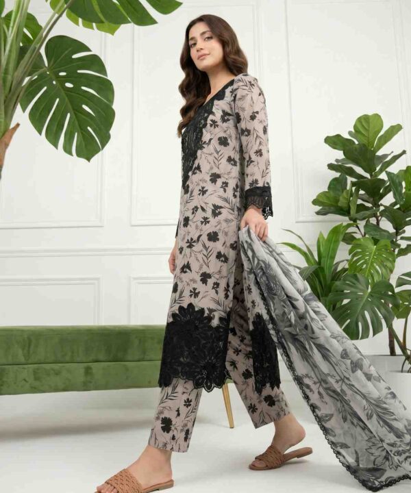 Alternative view of EMBROIDERED PRINTED LAWN 3PC SUIT