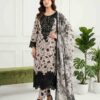 Embroidered Printed Cotton 3 Piece Suit